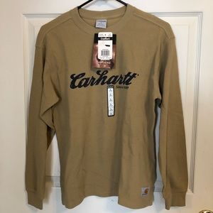 Brand new! Youth L Carhartt Long Sleeve, heavyweight 100% Cotton T-shirt - Tan